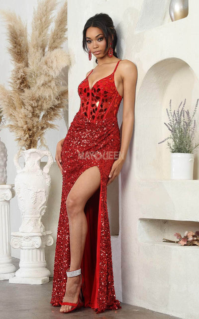 May Queen RQ8106 - Cut Glass Corset Prom Dress Special Occasion Dresses