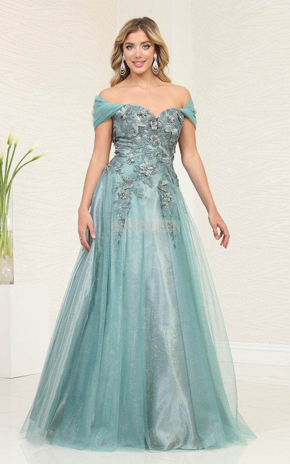May Queen RQ8109 - Sweetheart A-Line Prom Gown Prom Dresses 4 / Sage