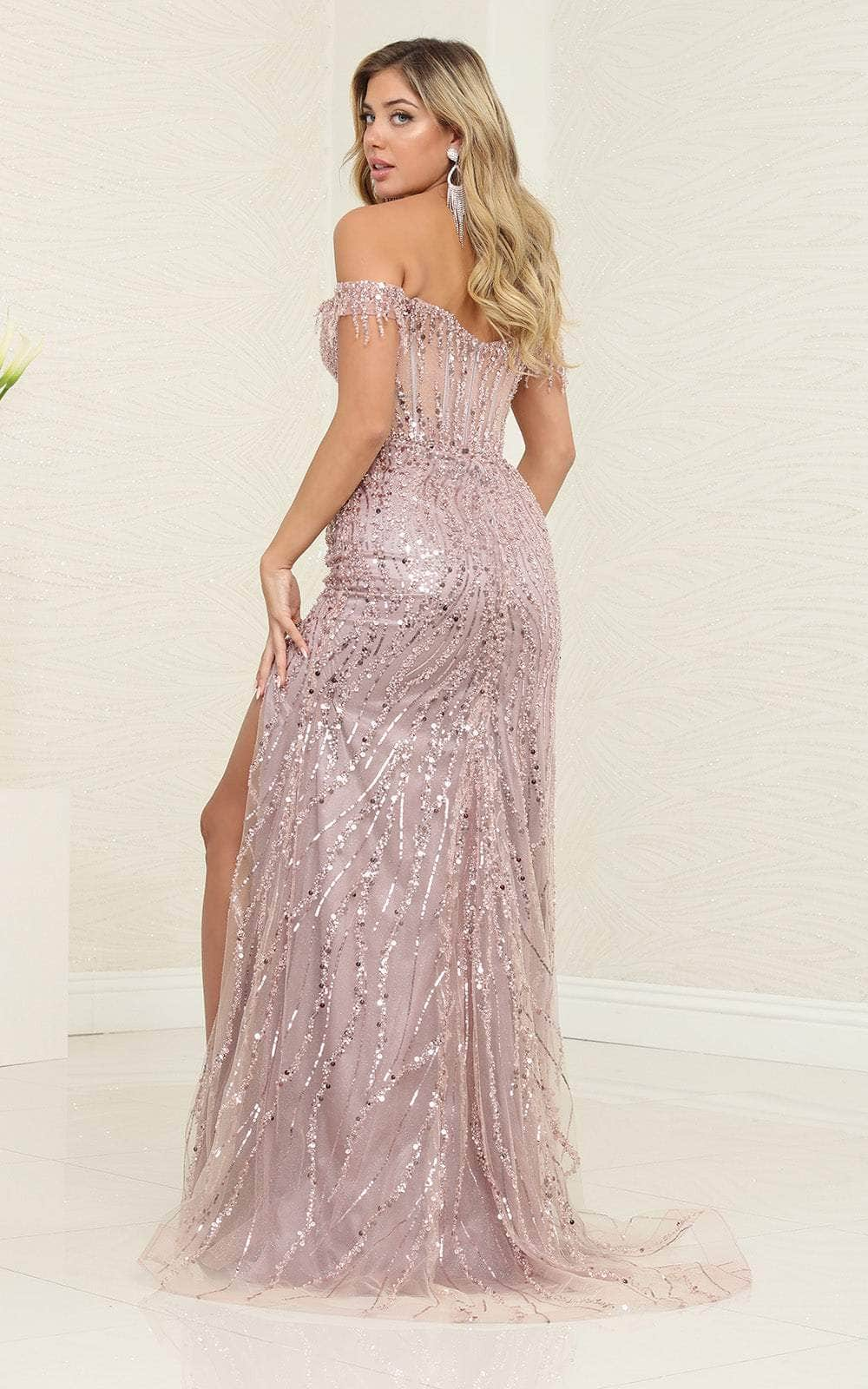 May Queen RQ8111 - Sequin Corset Prom Dress Special Occasion Dresses