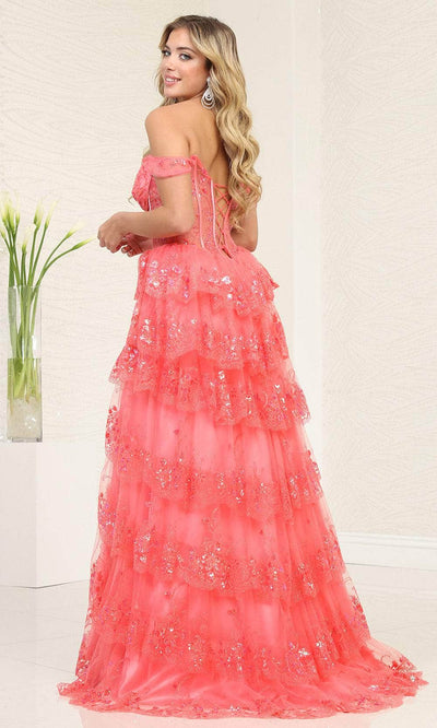 May Queen RQ8115 - Glitter Tiered Prom Dress Special Occasion Dresses