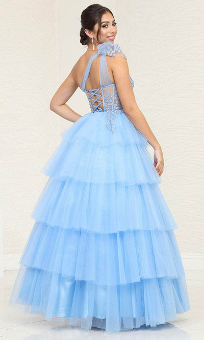 May Queen RQ8119 - One Shoulder Ruffled Ballgown Quinceanera Dresses 