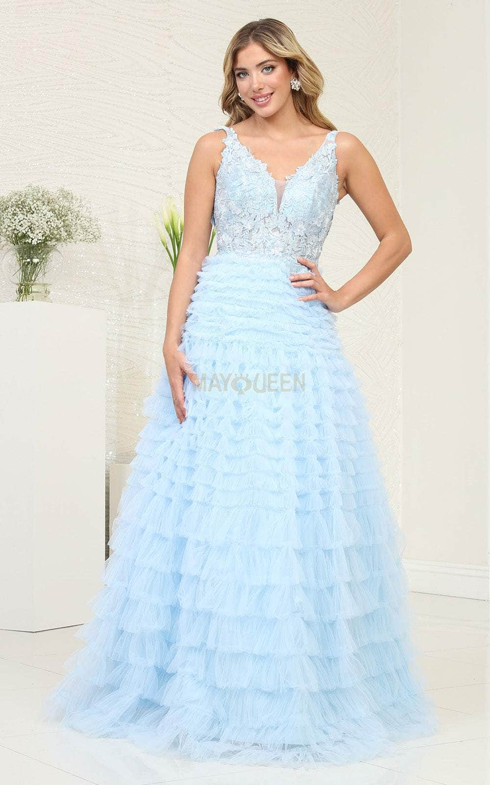 May Queen RQ8123 - Applique A-Line Prom Dress Special Occasion Dresses