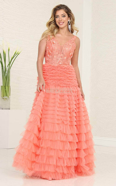 May Queen RQ8123 - Applique A-Line Prom Dress Special Occasion Dresses