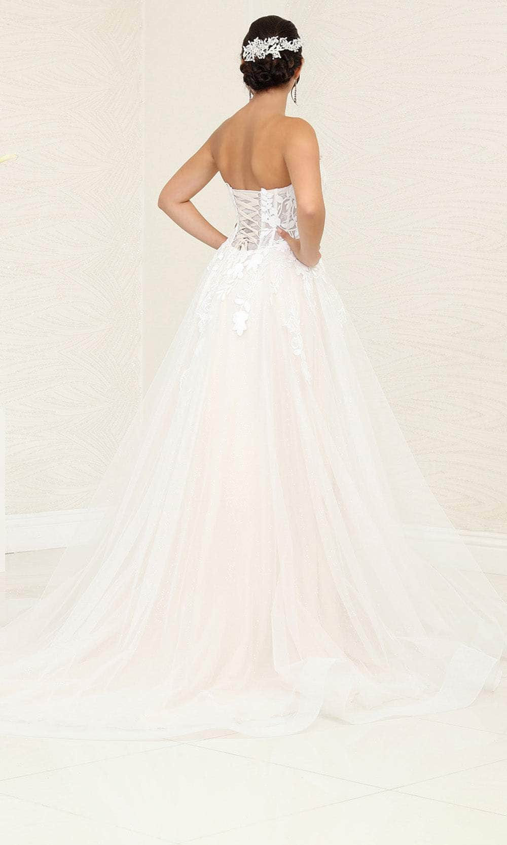 May Queen RQ8131 - Strapless Applique Bridal Gown Special Occasion Dresses