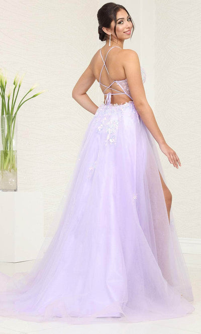 May Queen RQ8136 - Deep V-Neck Tulle Prom Dress Special Occasion Dresses