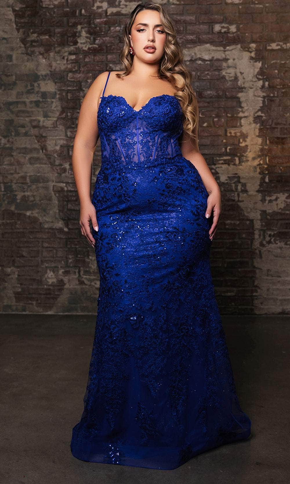 May Queen RQ8138 - Embroidered Sleeveless Prom Gown Prom Dresses