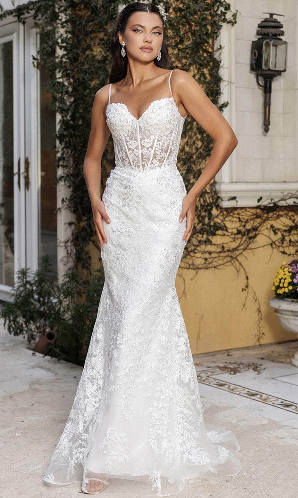 May Queen RQ8138 - Embroidered Sleeveless Prom Gown Prom Dresses 4 / Ivory