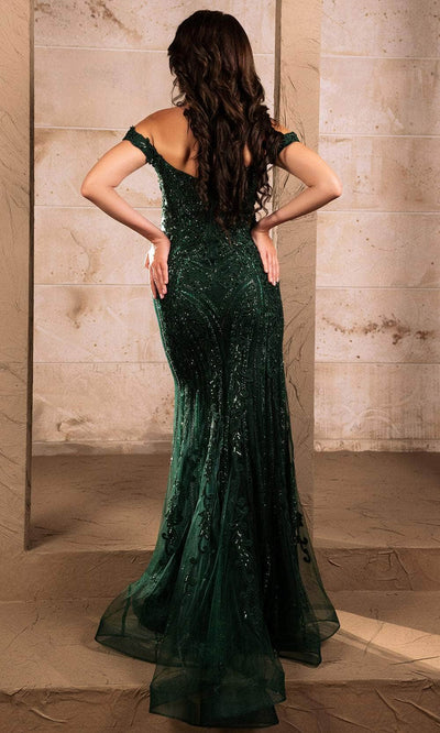 May Queen RQ8157 - Off-Shoulder Sheath Evening Dress Prom Dresses