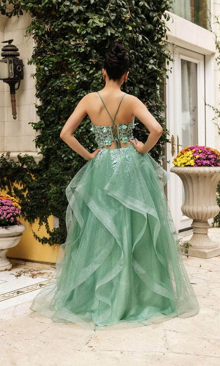 embroidered bodice prom dress Long Pink Floral Jacquard Corset Prom Dress