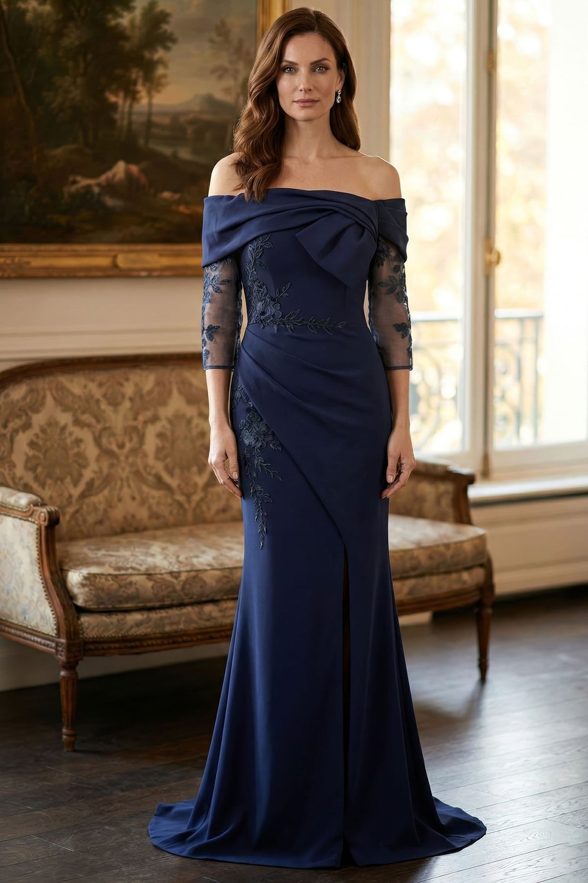 MGNY By Mori Lee 2070040 - Illusion Sleeve Embroidered Evening Gown