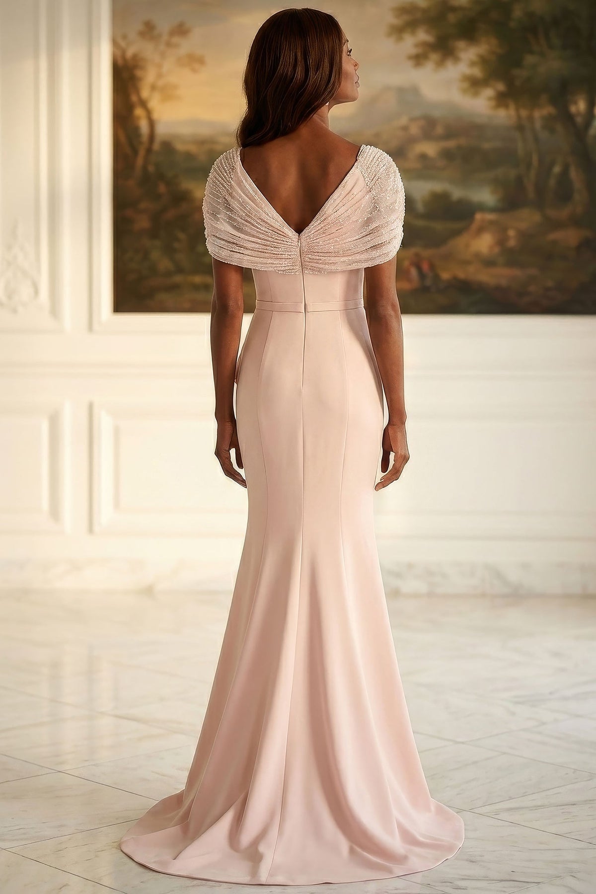 MGNY By Mori Lee 2070048 - Surplice V-Neck Ruffle Evening Gown
