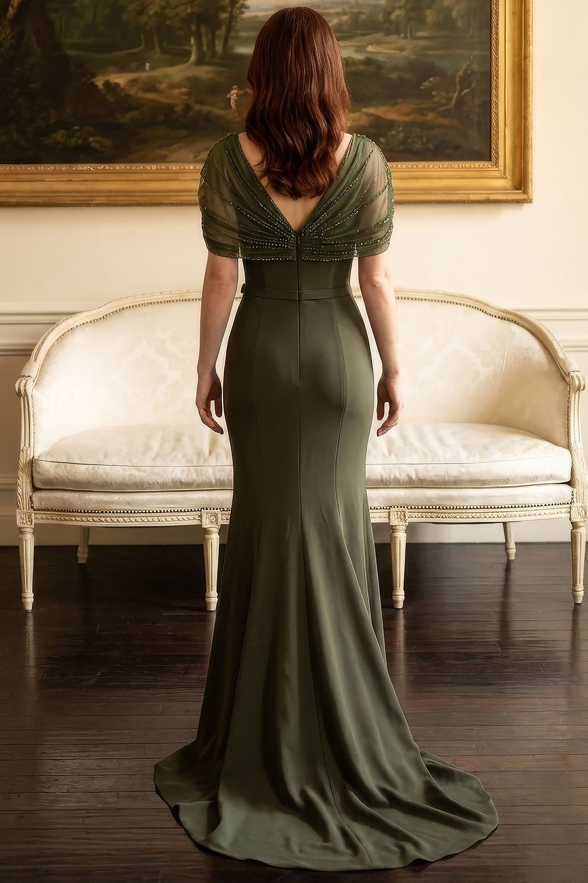 MGNY By Mori Lee 2070048 - Surplice V-Neck Ruffle Evening Gown