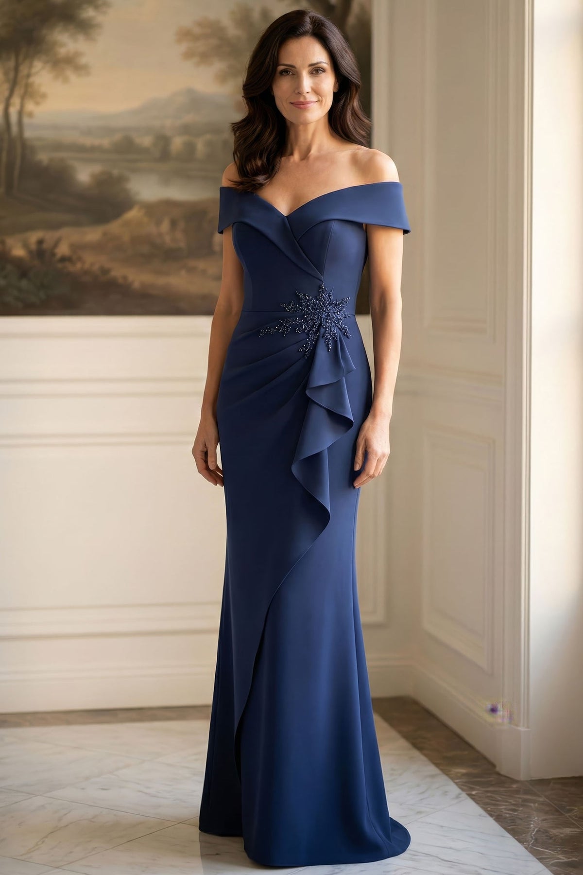 MGNY By Mori Lee 2070050 - Beaded Accent Folded Sweetheart Evening Gown