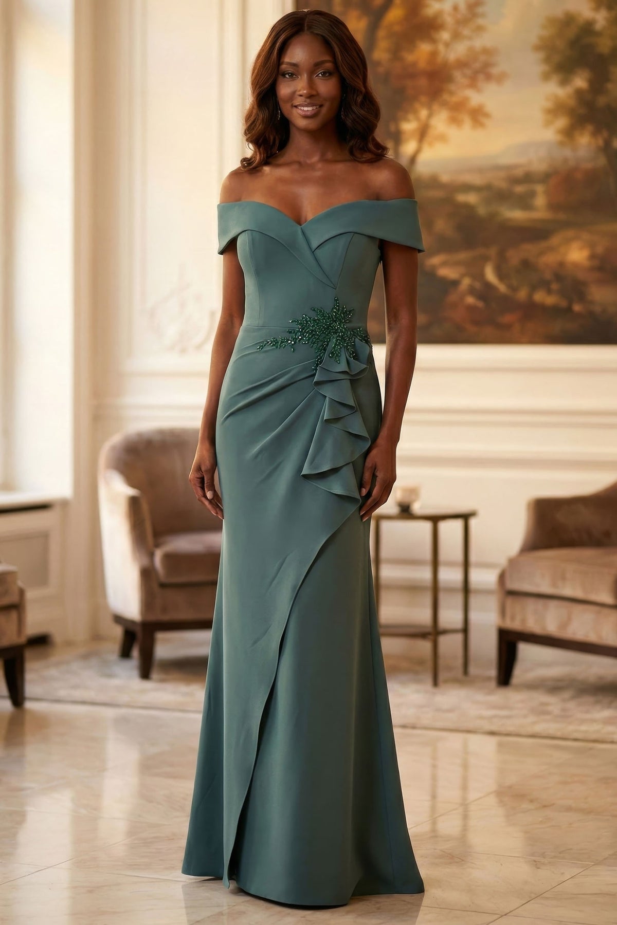 MGNY By Mori Lee 2070050 - Beaded Accent Folded Sweetheart Evening Gown