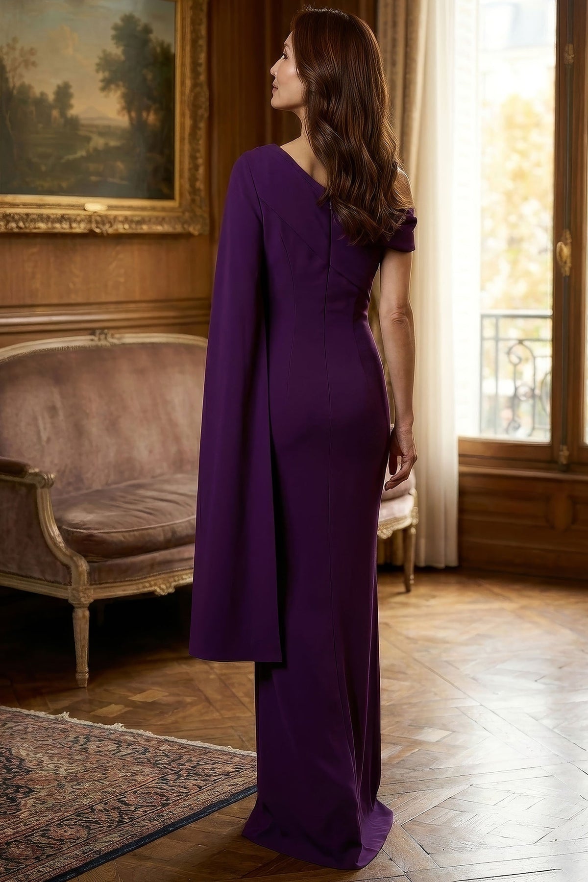 MGNY By Mori Lee 2070051 - Asymmetric Sheath Crepe Evening Gown