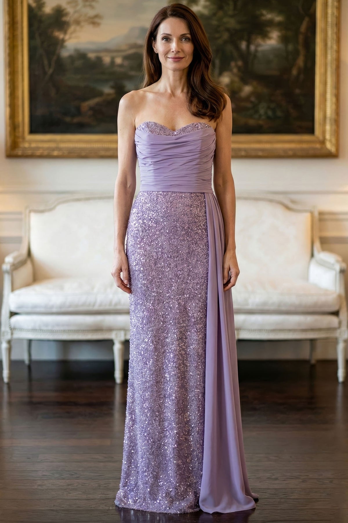 MGNY By Mori Lee 2070057 - Ruched Strapless Evening Gown with Sash