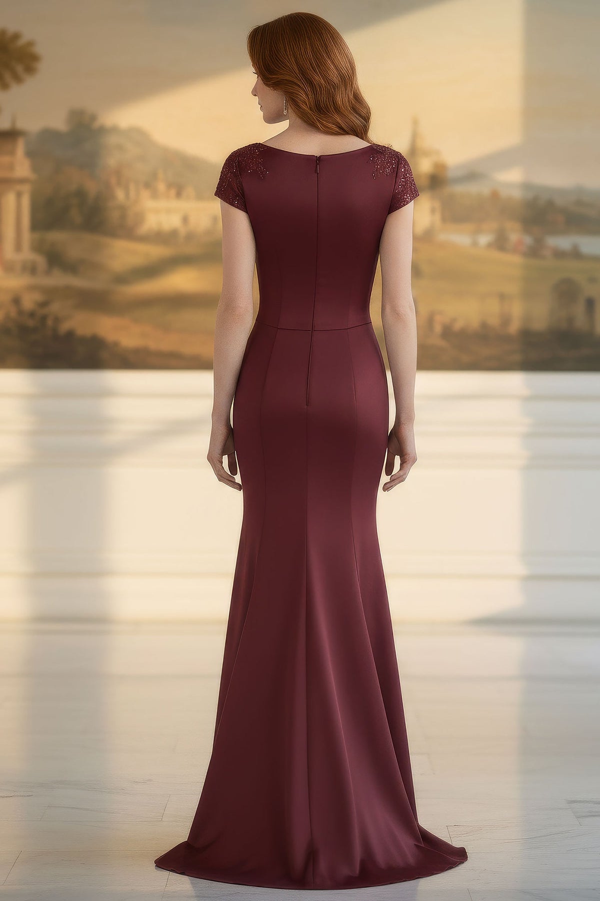 MGNY By Mori Lee 2070061 - Cap Sleeve Applique Evening Gown