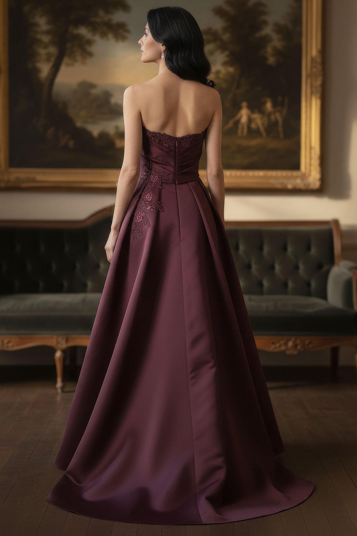 MGNY By Mori Lee 2070065 - Pleated A-Line Beaded Applique Evening Gown