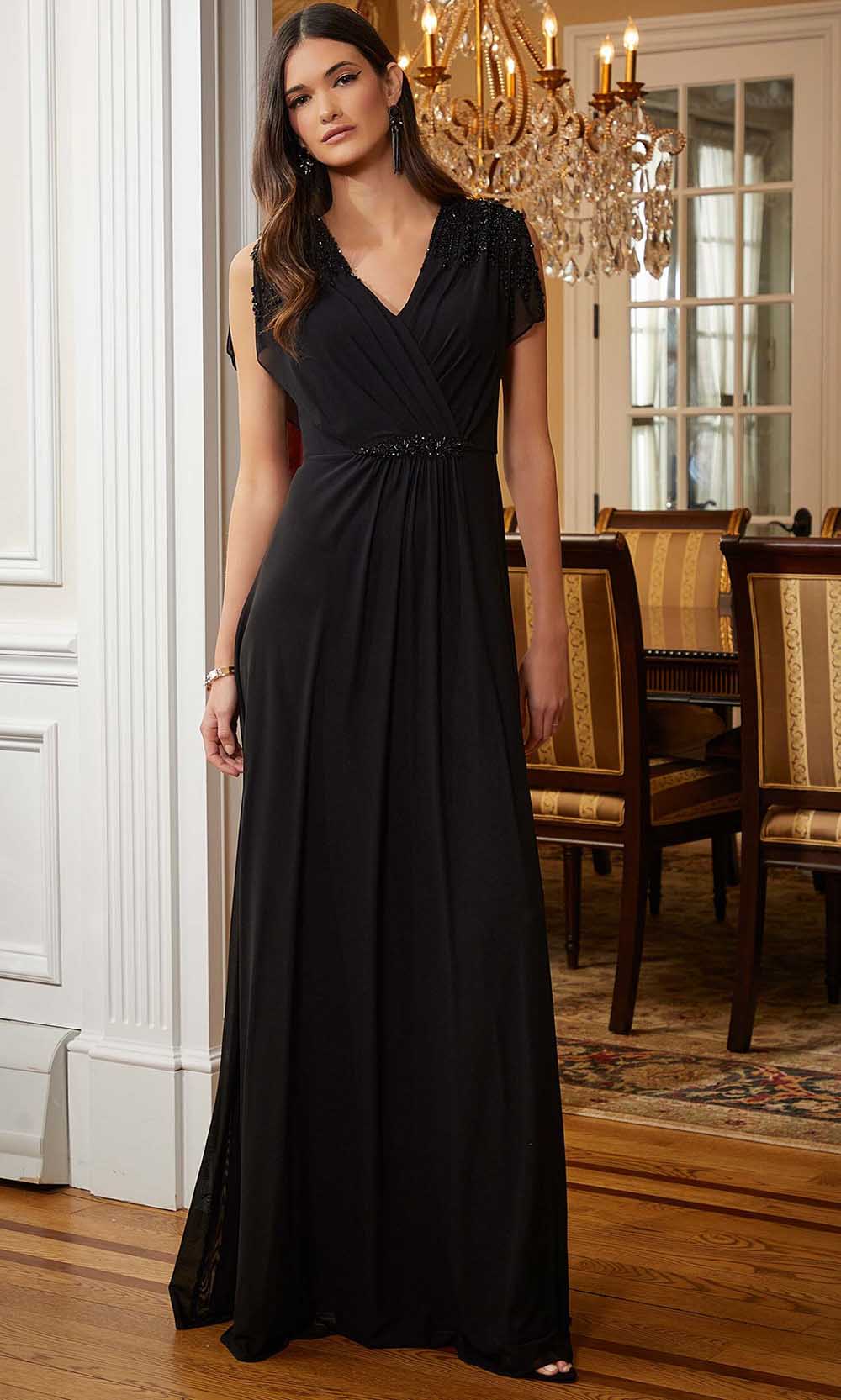 MGNY by Mori Lee 72816 - Mesh Gown Mother of the Bride Dresses 00 / Black