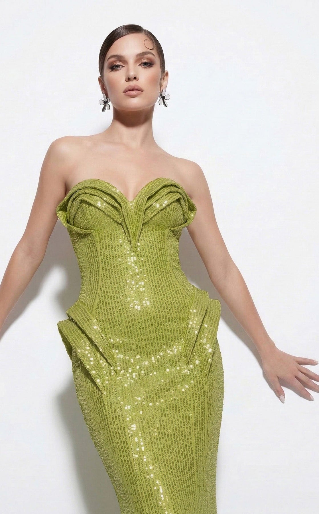 MNM COUTURE 2263B - Strapless Mermaid Shimmer Evening Gown