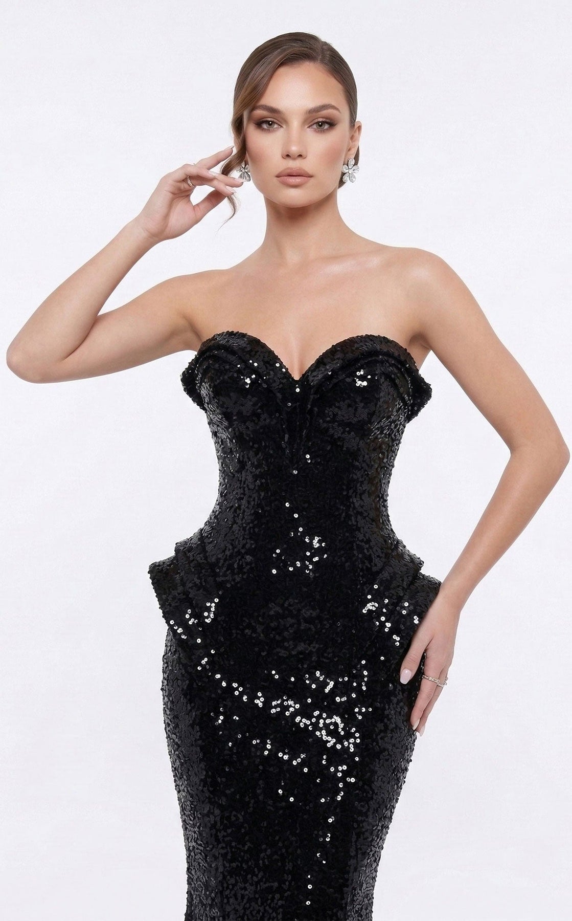 MNM COUTURE 2263B - Strapless Mermaid Shimmer Evening Gown