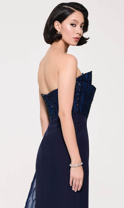 MNM Couture B1116 - Straight Neckline Sequin Gown with Slit Evening Dresses