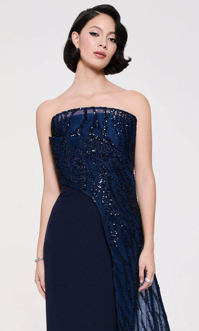 MNM Couture B1116 - Straight Neckline Sequin Gown with Slit Evening Dresses