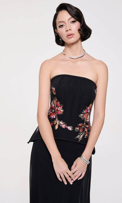 MNM Couture B1117 - Embroidered Bodice Strapless Gown Evening Dresses