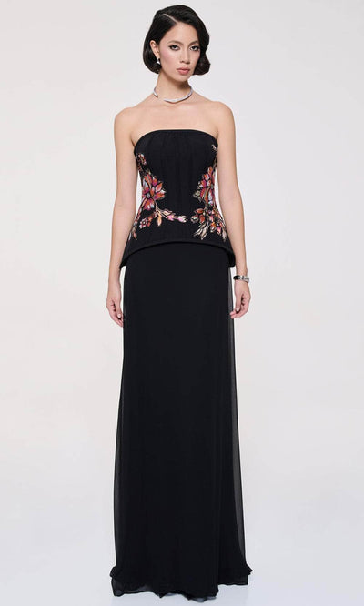 MNM Couture B1117 - Embroidered Bodice Strapless Gown Evening Dresses