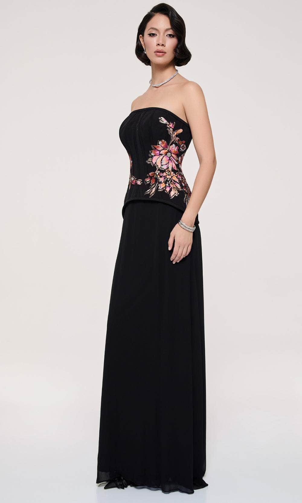 MNM Couture B1117 - Embroidered Bodice Strapless Gown Evening Dresses