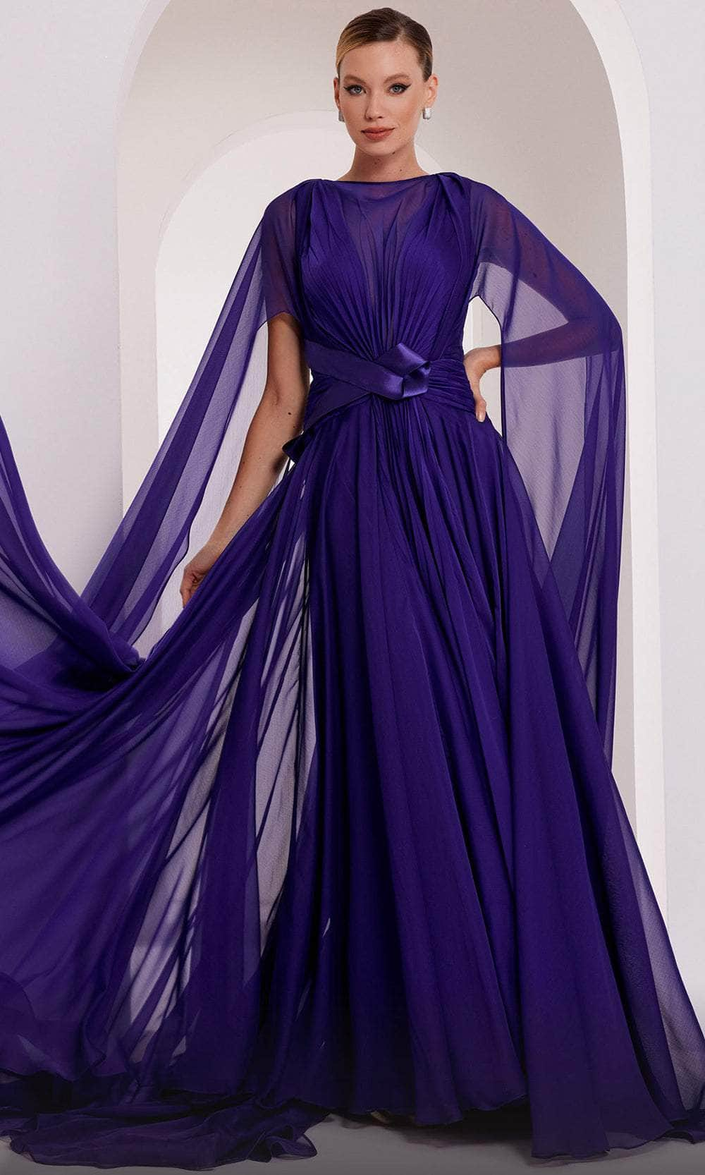 MNM Couture E0061 - Cascade A-Line Evening Gown Mother of the Bride Dresses 4 / 