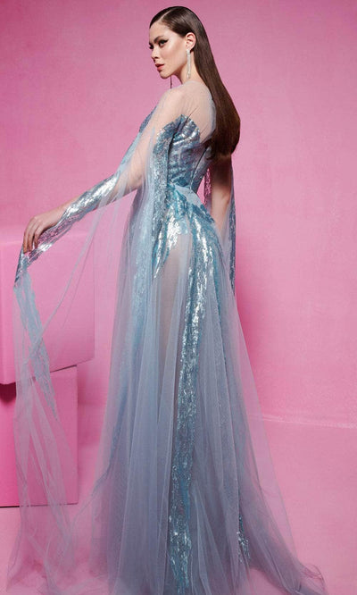 MNM Couture E0070 - Sequined Illusion Neckline Dress Prom Dresses