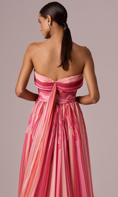 MNM Couture E0079 - Printed Straight Across Gown with Belt Evening Dresses