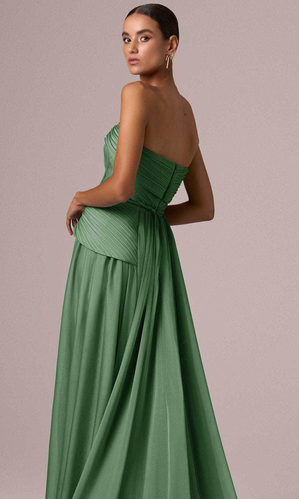 MNM Couture E0082 - Straight Across Belted Long Gown Evening Dresses