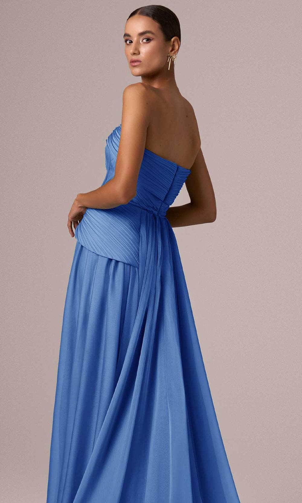 MNM Couture E0082 - Straight Across Belted Long Gown Evening Dresses