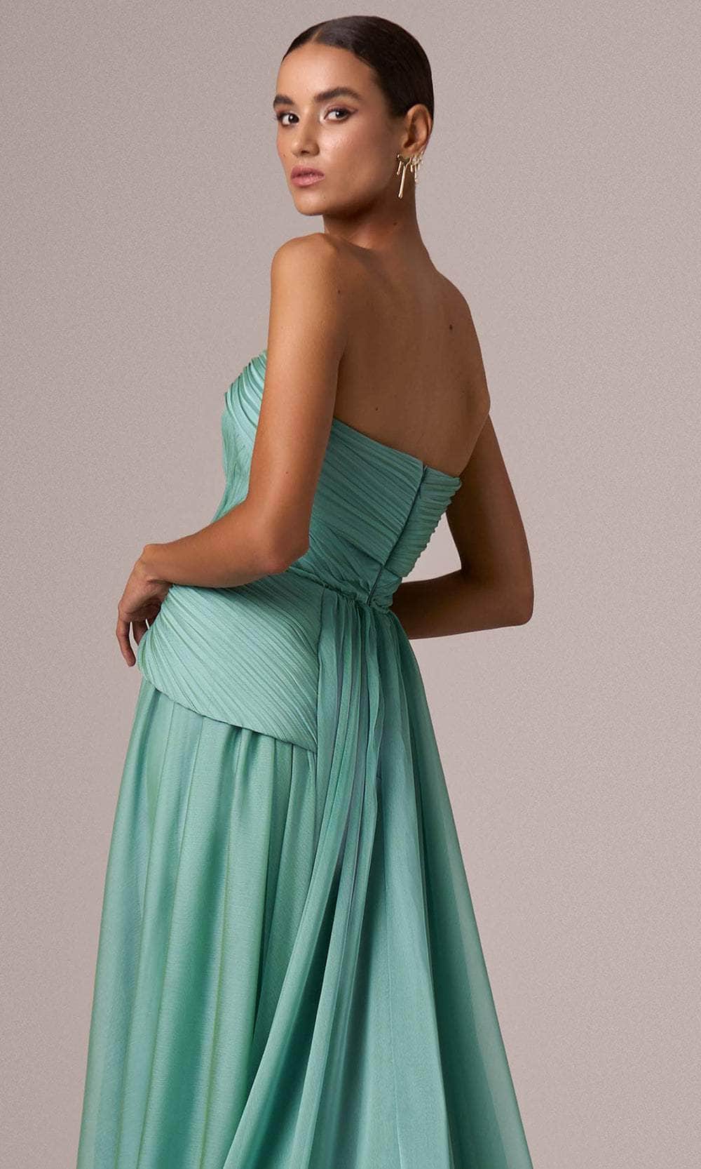 MNM Couture E0082 - Straight Across Belted Long Gown Evening Dresses