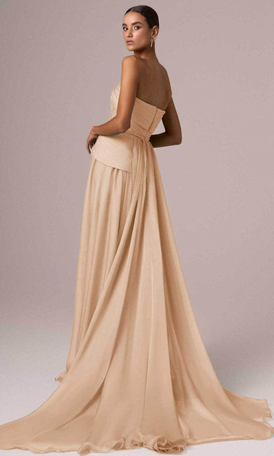 MNM Couture E0082 - Straight Across Belted Long Gown Evening Dresses