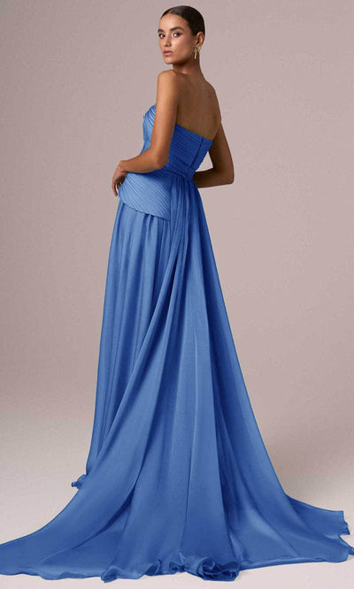 MNM Couture E0082 - Straight Across Belted Long Gown Evening Dresses