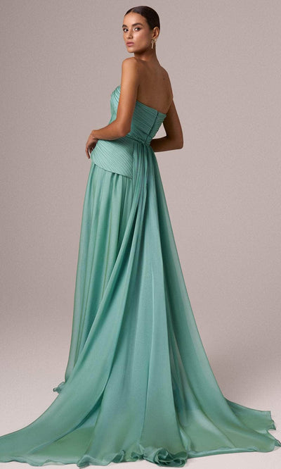MNM Couture E0082 - Straight Across Belted Long Gown Evening Dresses
