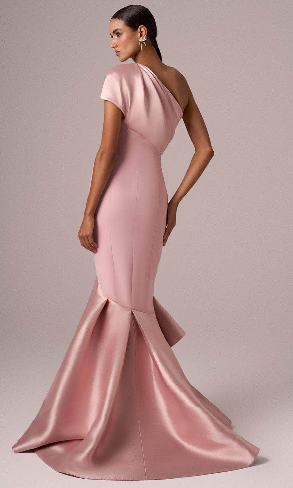 MNM Couture E0083 - Mermaid Skirt Asymmetric Long Gown Mother of the Bride Dresses