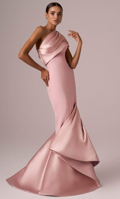 MNM Couture E0083 - Mermaid Skirt Asymmetric Long Gown Mother of the Bride Dresses