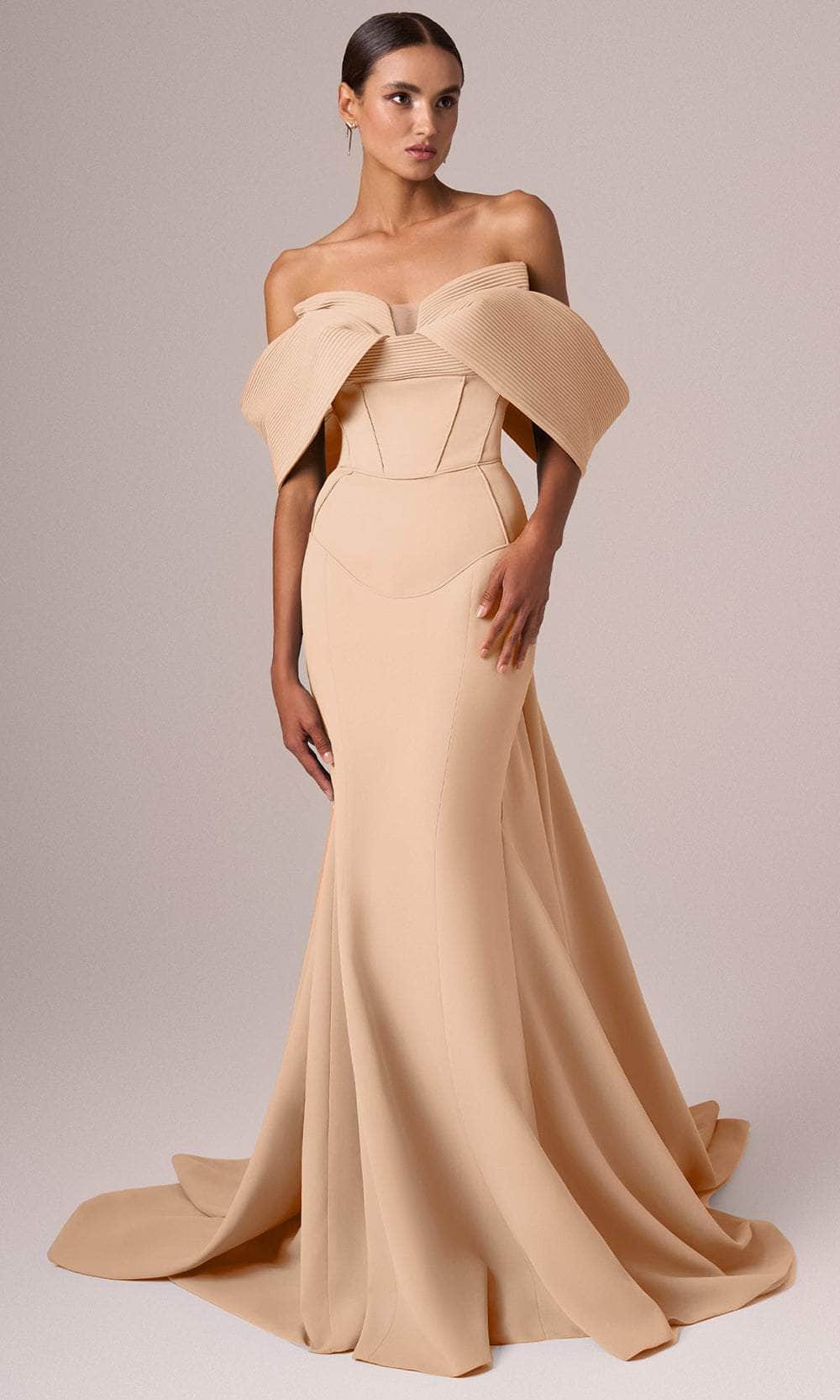 MNM Couture E0085 - Structured Trumpet Corset Gown Evening Dresses