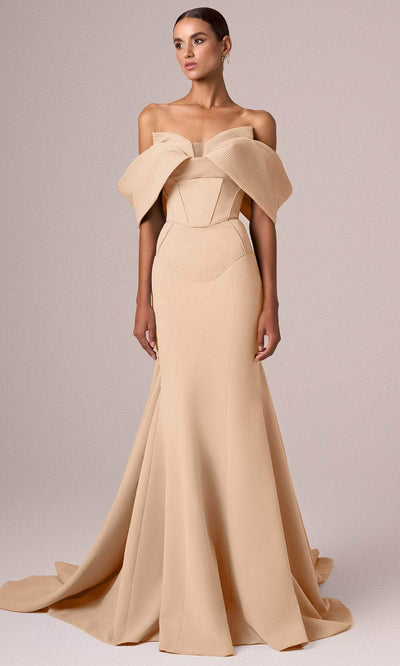 MNM Couture E0085 - Structured Trumpet Corset Gown Evening Dresses