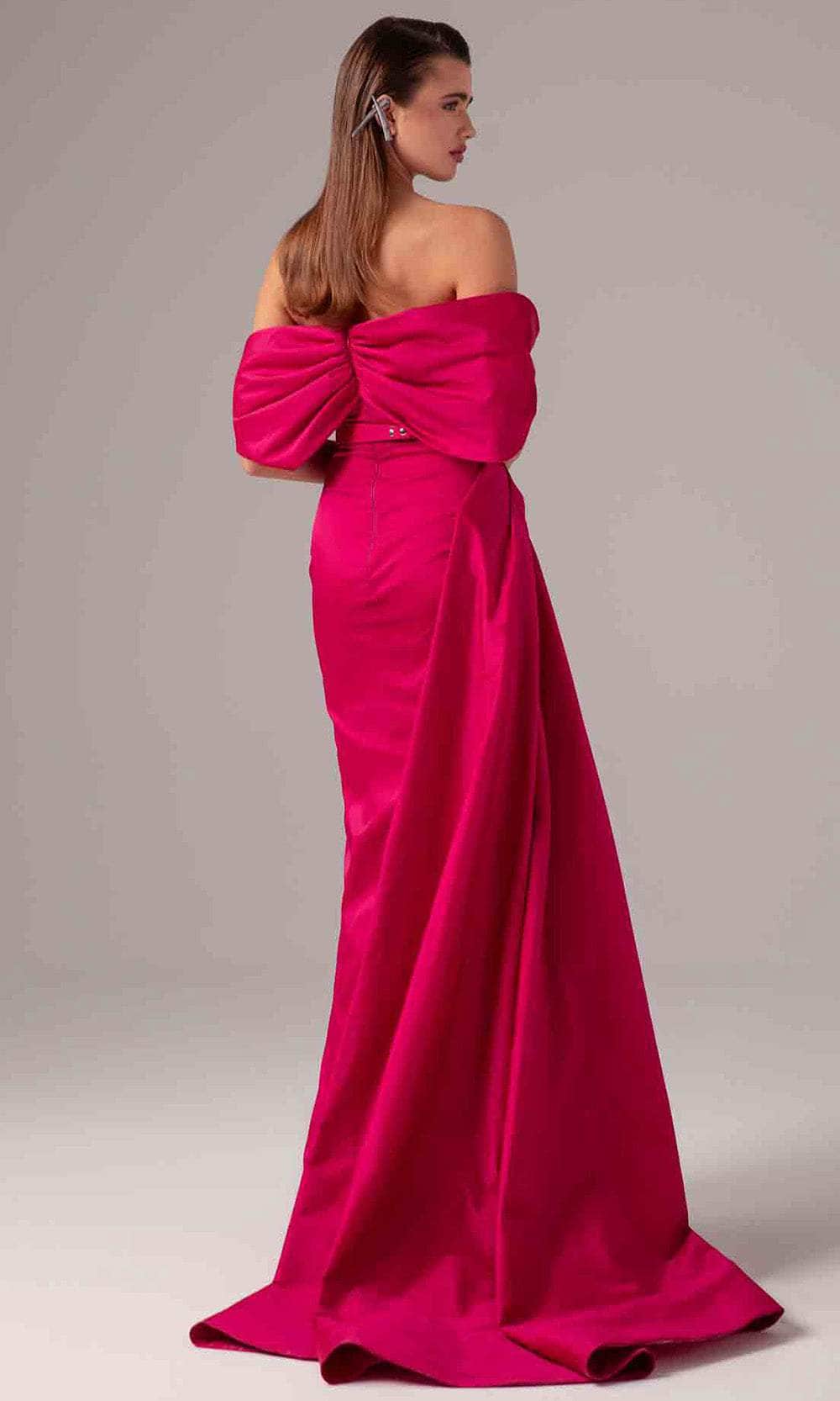 MNM Couture E0090 - Ruched Column Dress with Overskirt Evening Dresses