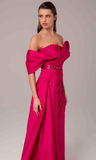 MNM Couture E0090 - Ruched Column Dress with Overskirt Evening Dresses