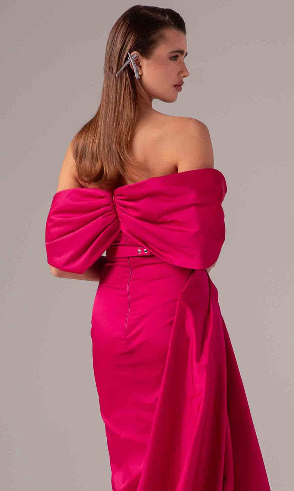 MNM Couture E0090 - Ruched Column Dress with Overskirt Evening Dresses