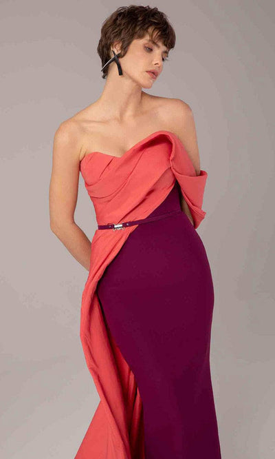 MNM Couture E0091 - Draped Bodice Sweetheart Gown with Train Evening Dresses