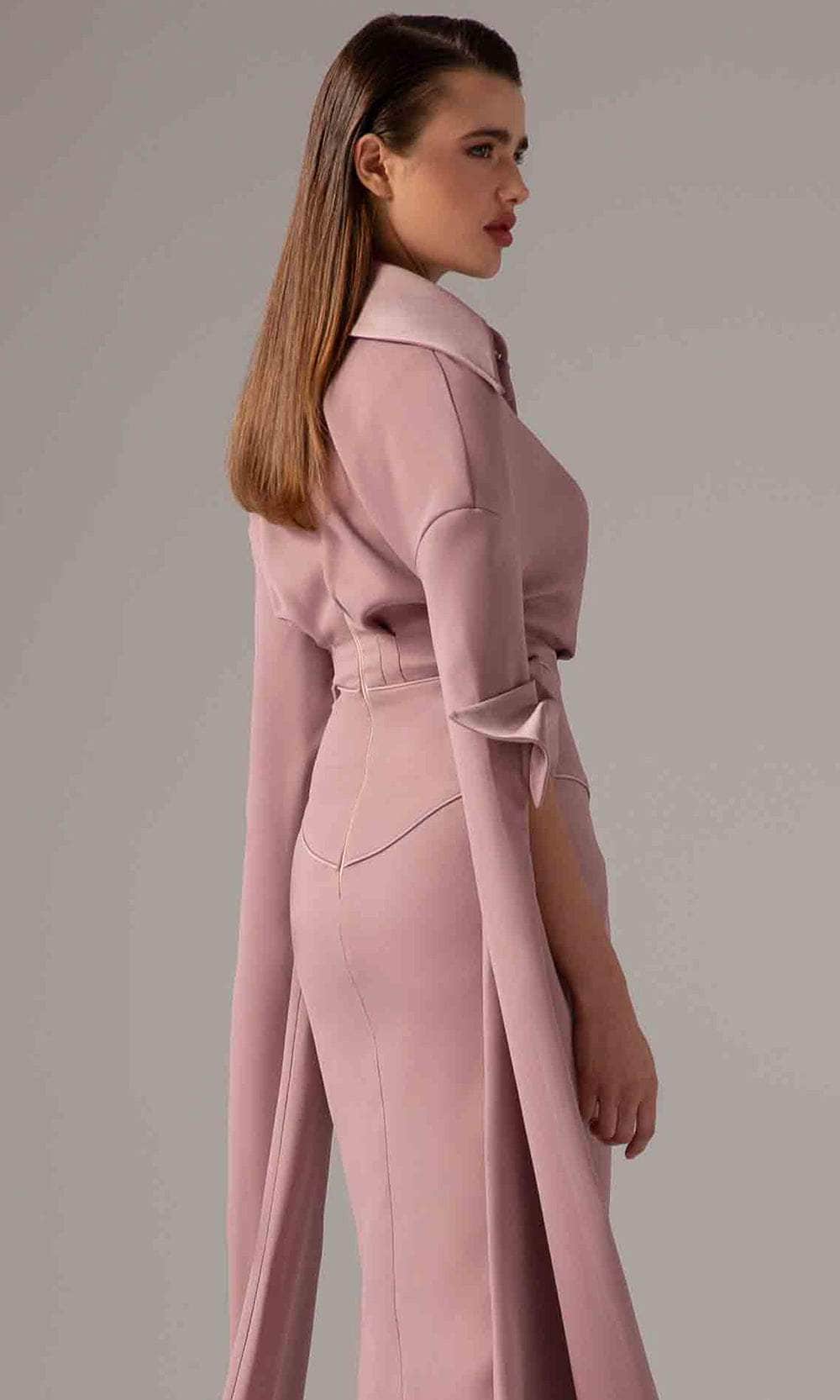 MNM Couture E0094 - Wrap Bodice Cape Sleeve Gown Mother of the Bride Dresses