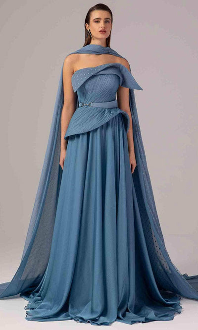 MNM Couture E0096 - A-Line Gown with Sculpted Bodice Evening Dresses