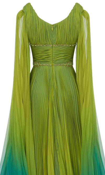 MNM Couture F02847 - Beaded V-Neck Pleated Gown Evening Dresses